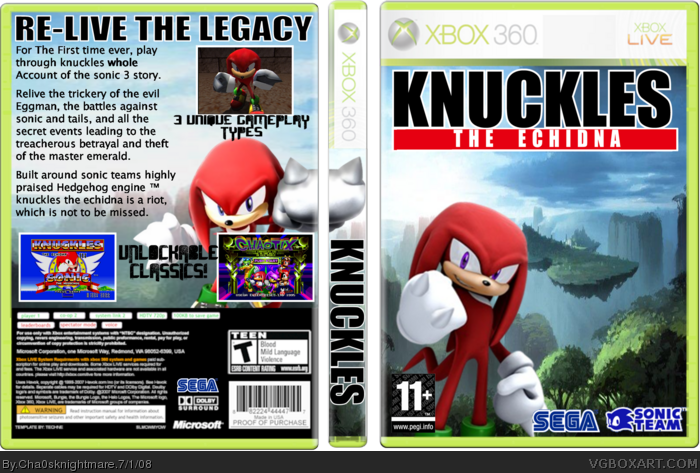 Knuckles The Echidna box art cover