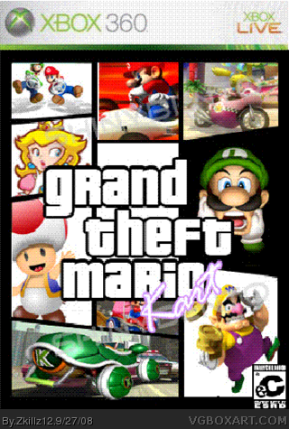 Grand Theft Mario Kart box cover