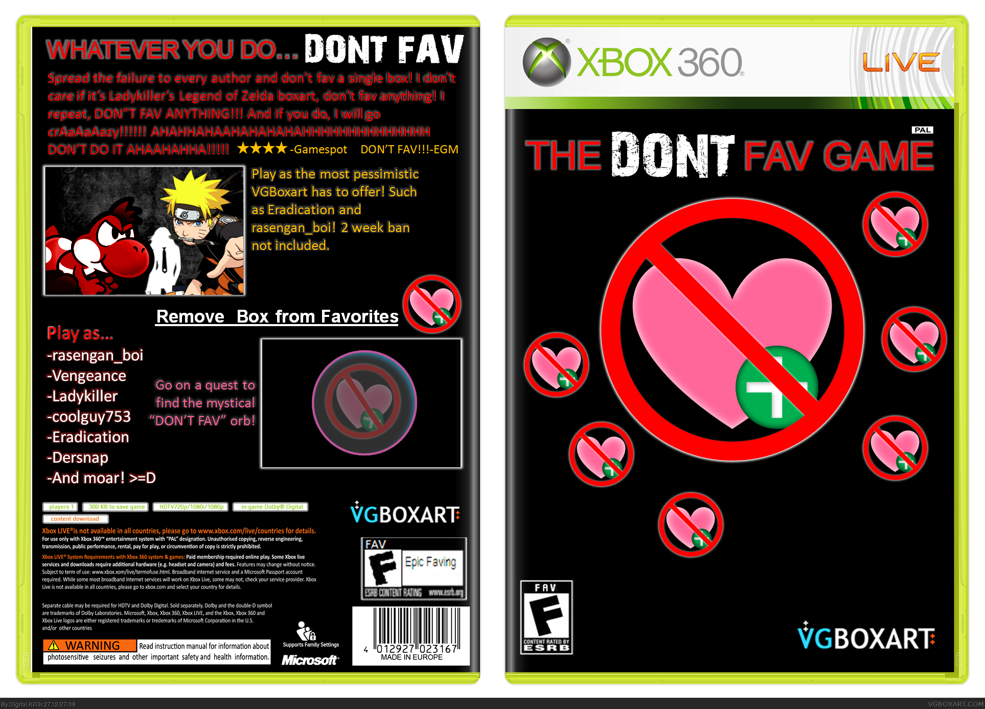 The DON'T Fav Game box cover