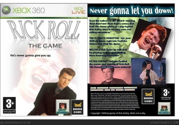 Rick Roll: The Game box art cover