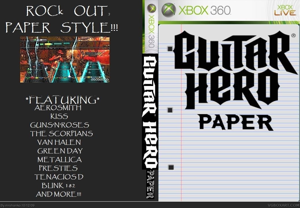 Guitar Hero Paper box cover