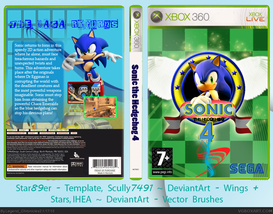 sonic the hedgehog 4 box cover