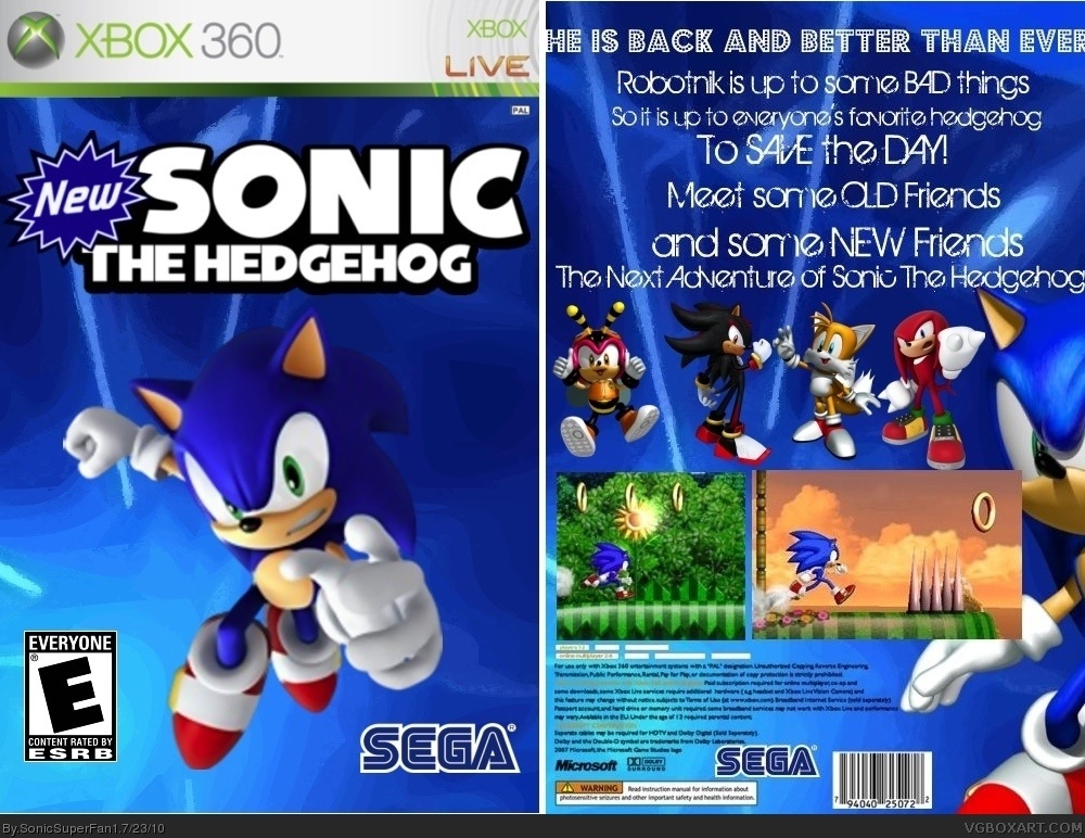 New Sonic The Hedgehog box cover