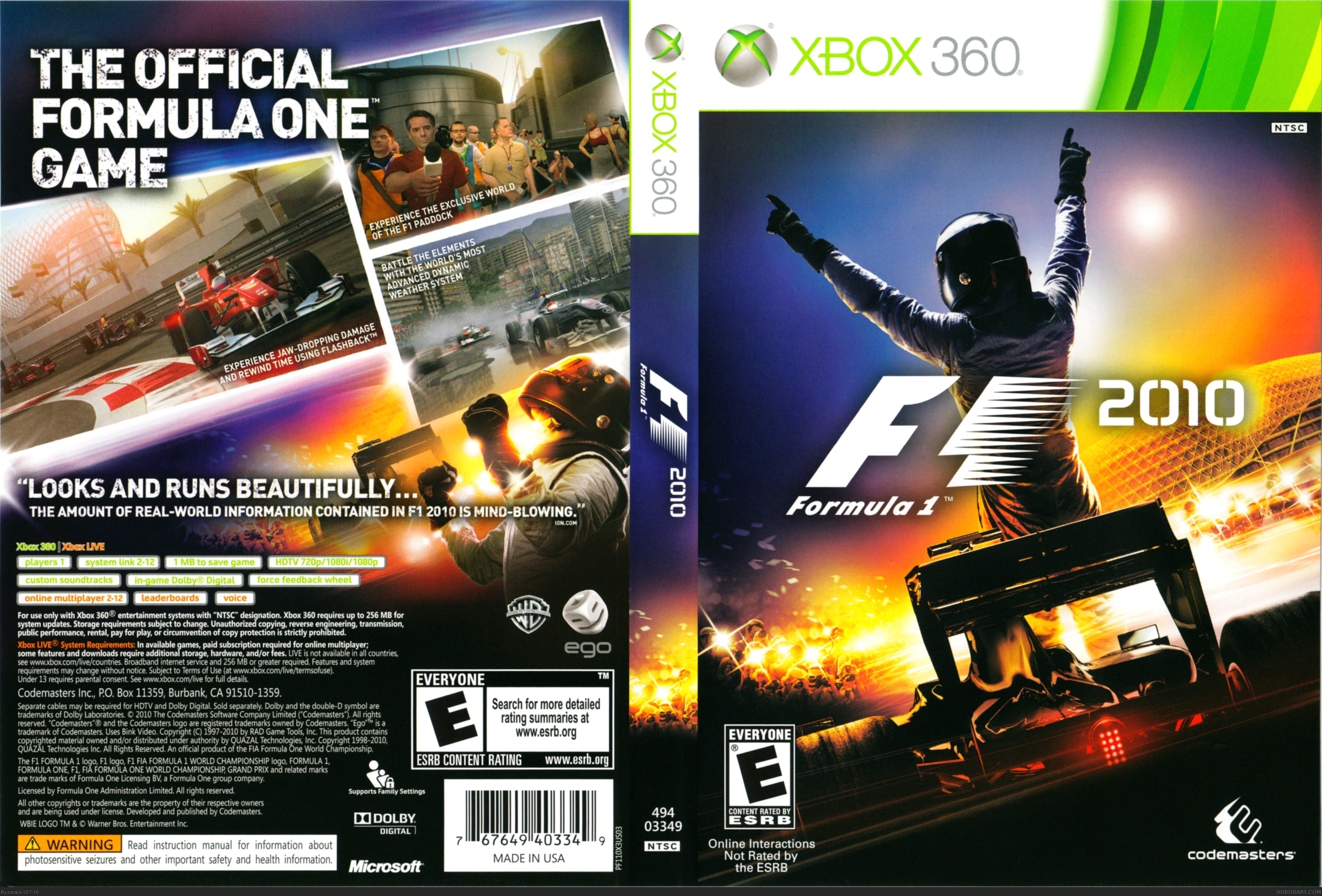 F1 2010 box cover