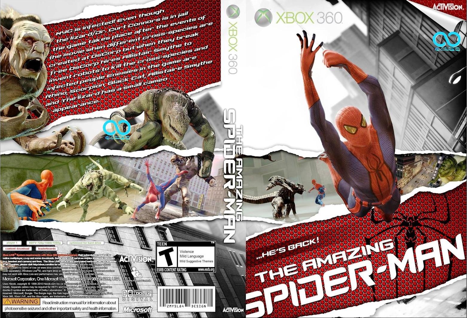 The Amazing Spiderman Xbox 360 box cover