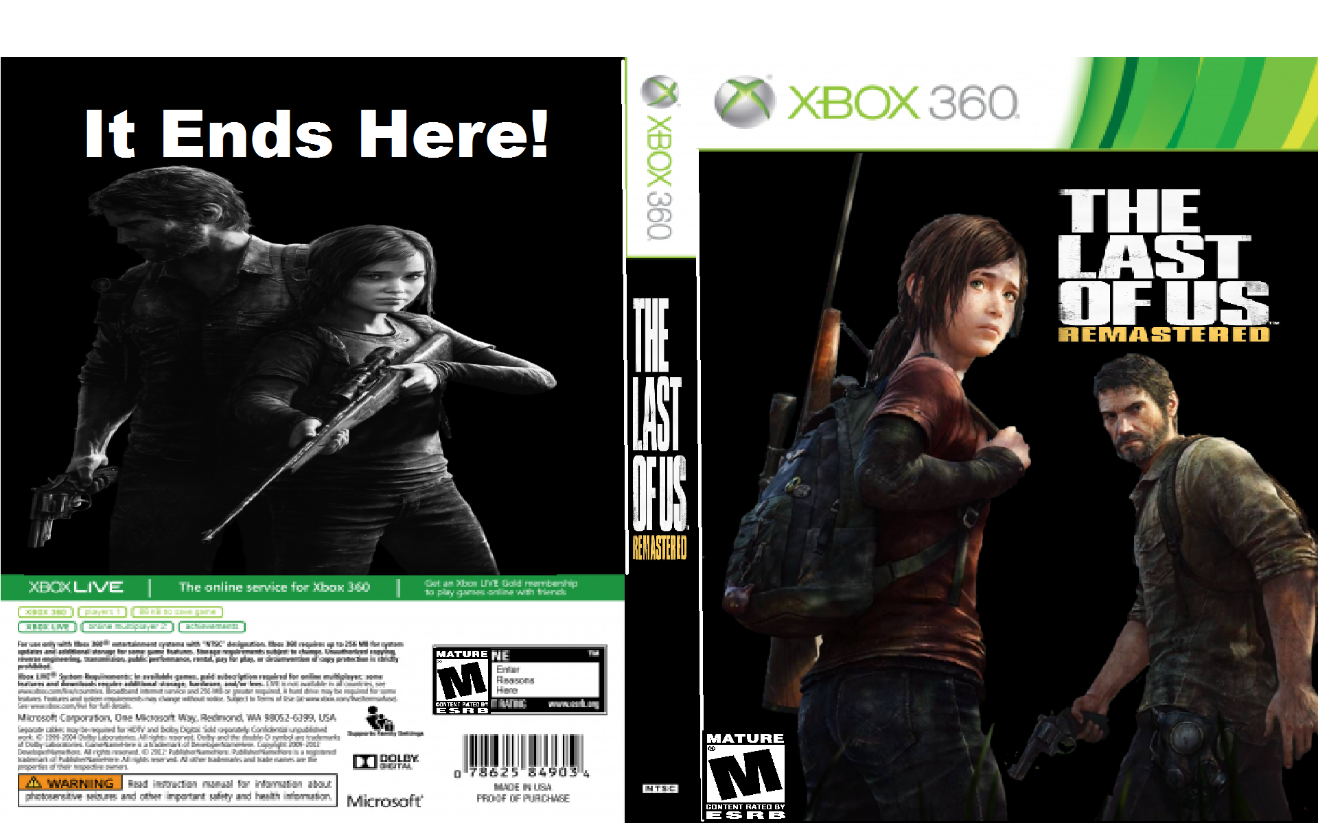 The Last of Us Remastered Xbox 360 box cover