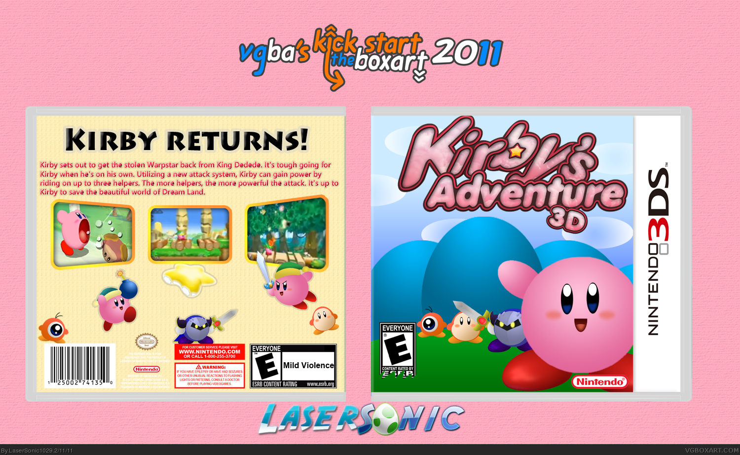 Kirby's Adventure 3D box cover