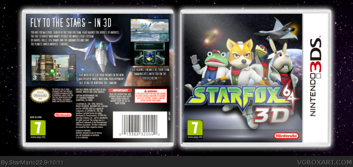 Star Fox 64 3D box art cover