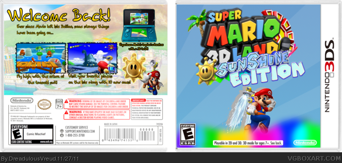 Super Mario 3D Land: Sunshine Edition box art cover