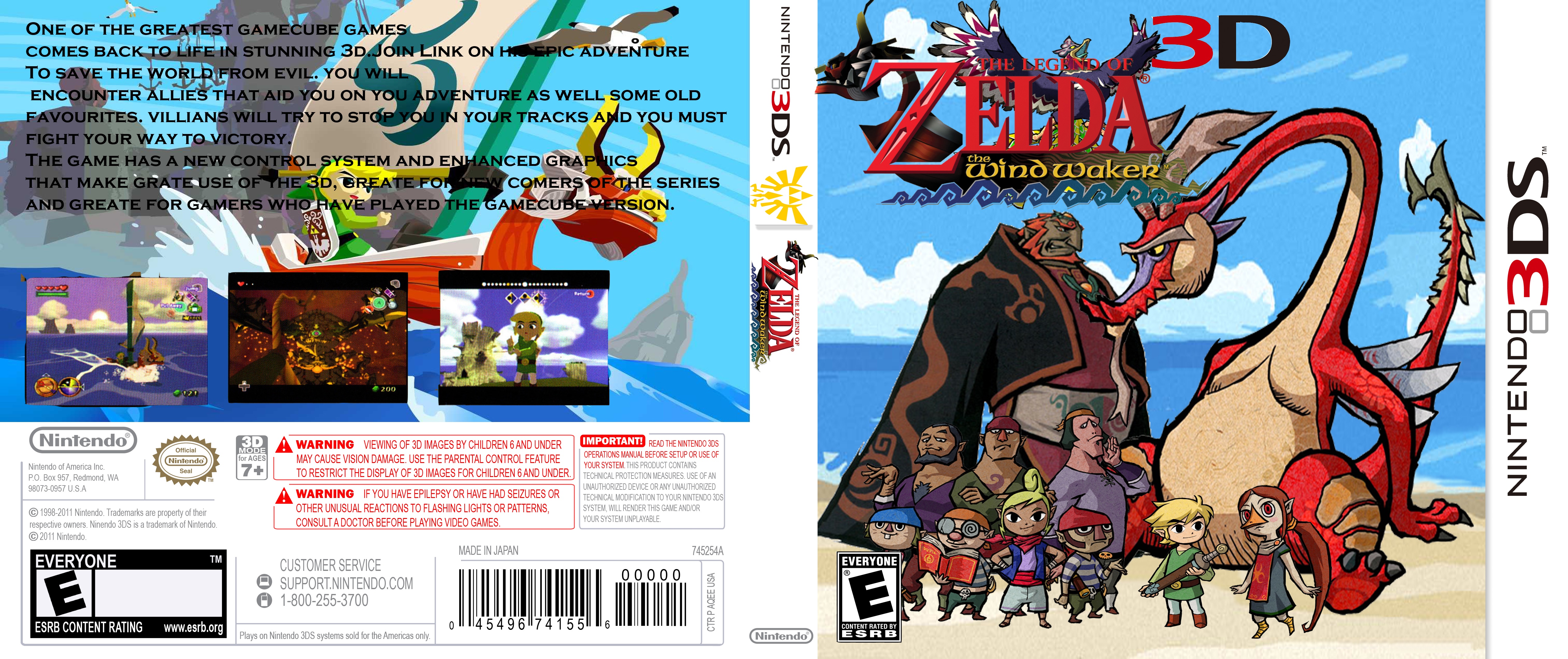 The Legend of Zelda: The Wind Waker 3D box cover