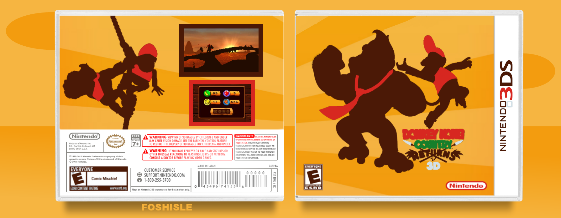 Donkey Kong Country Returns 3D box cover