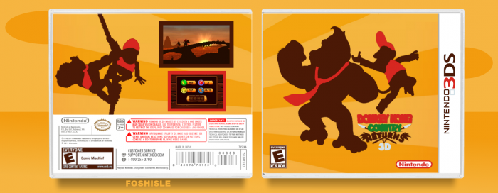 Donkey Kong Country Returns 3D box art cover
