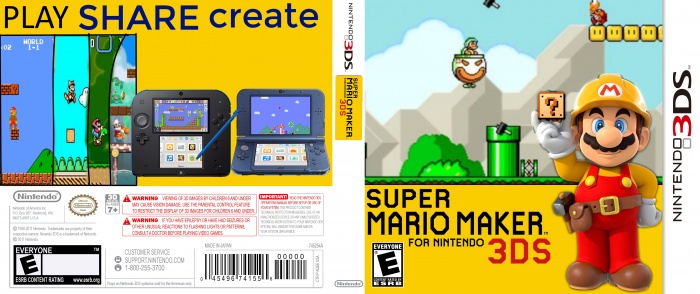 Super Mario Maker : For Nintendo 3DS box art cover