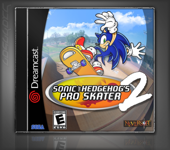 Sonic the Hedgehog's Pro Skater 2 box art cover