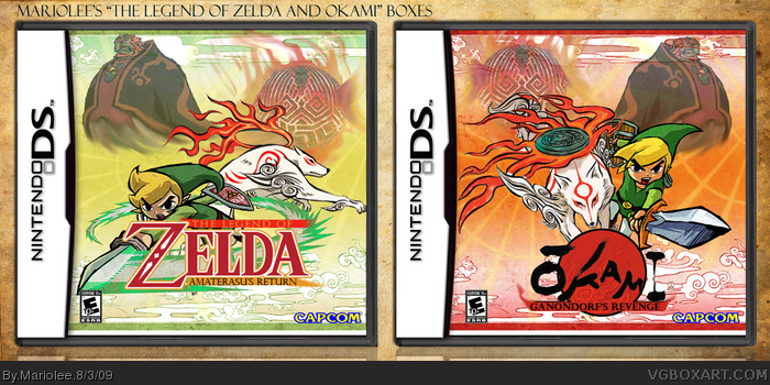 The Legend of Zelda and Okami DS box art cover