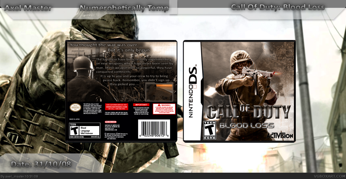 Call Of Duty: Blood Loss box cover