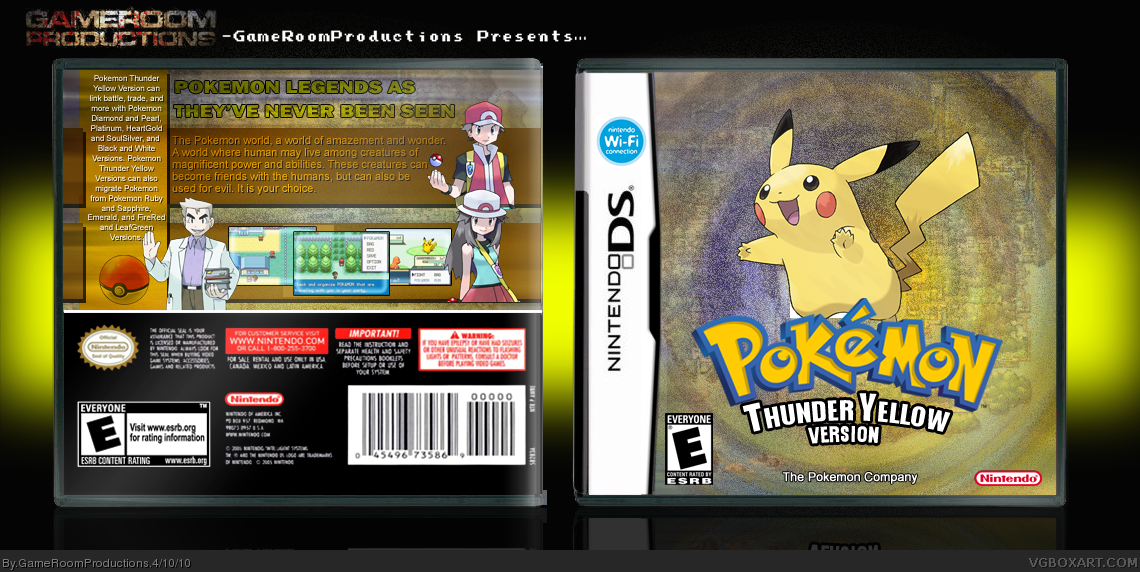 Pokemon Thunder Yellow Version box cover