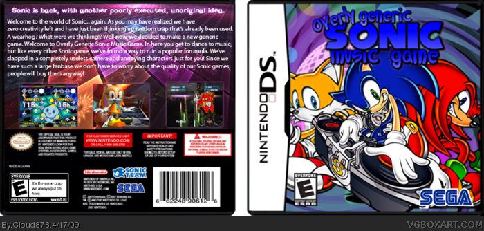 Overly Generic Sonic Music Game box art cover