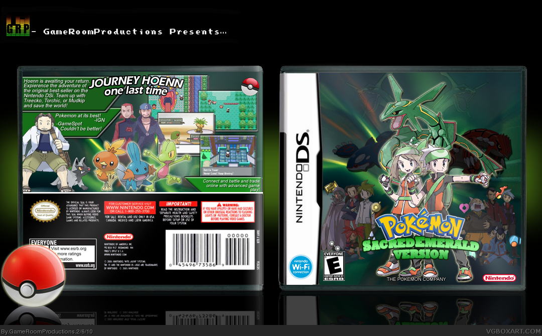 Pokemon Sacred Emerald Version box cover