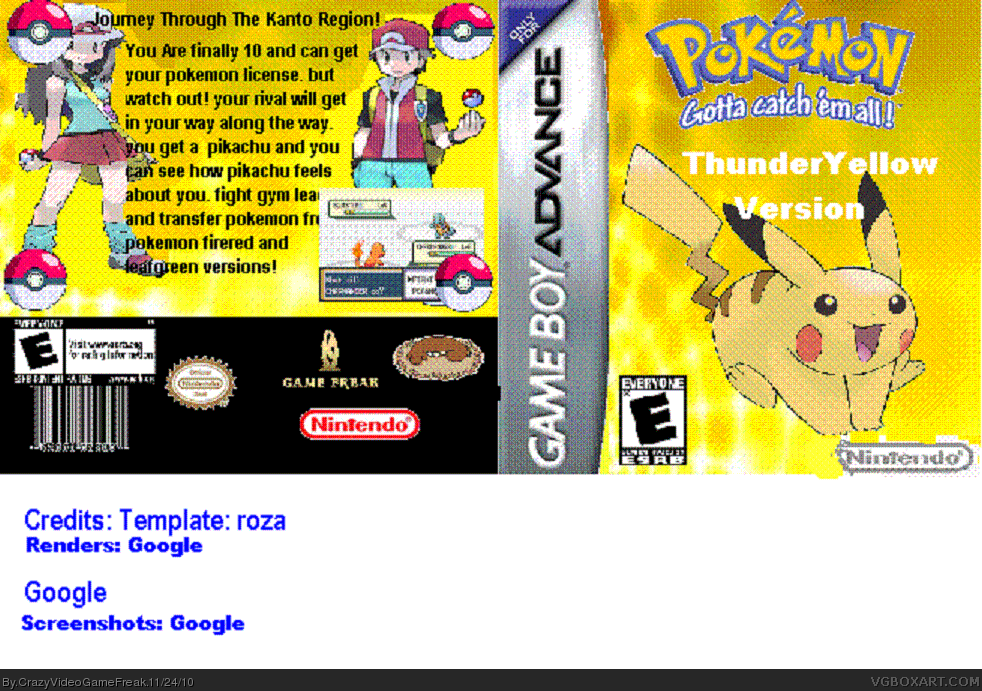Pokemon ThunderYellow box cover