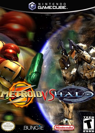Metroid vs Halo box cover