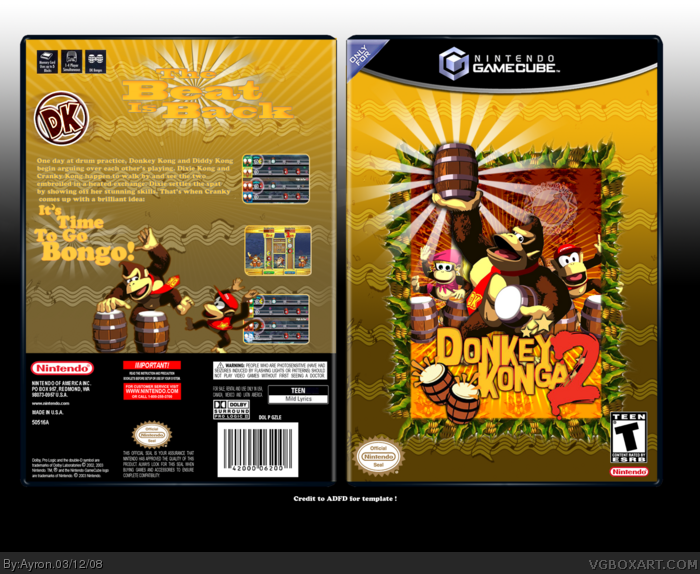 Donkey Konga 2 box art cover