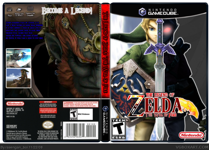 The Legend of Zelda: The Will of Fire box art cover