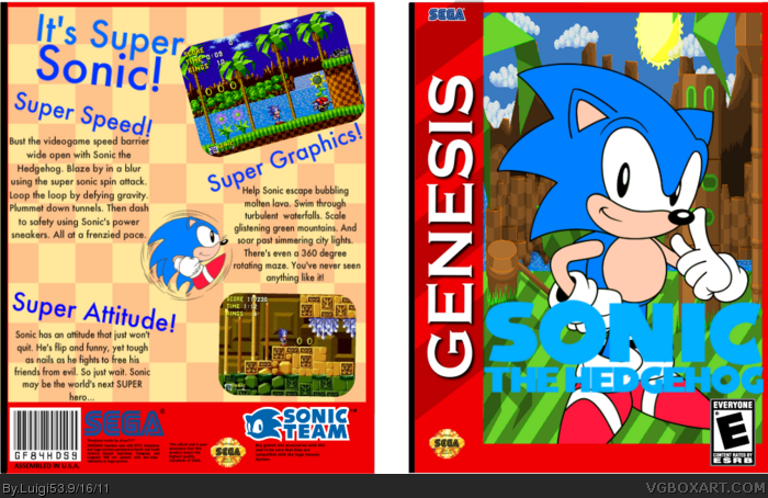 Sonic The Hedgehog Genesis Box Art Cover by Luigi53