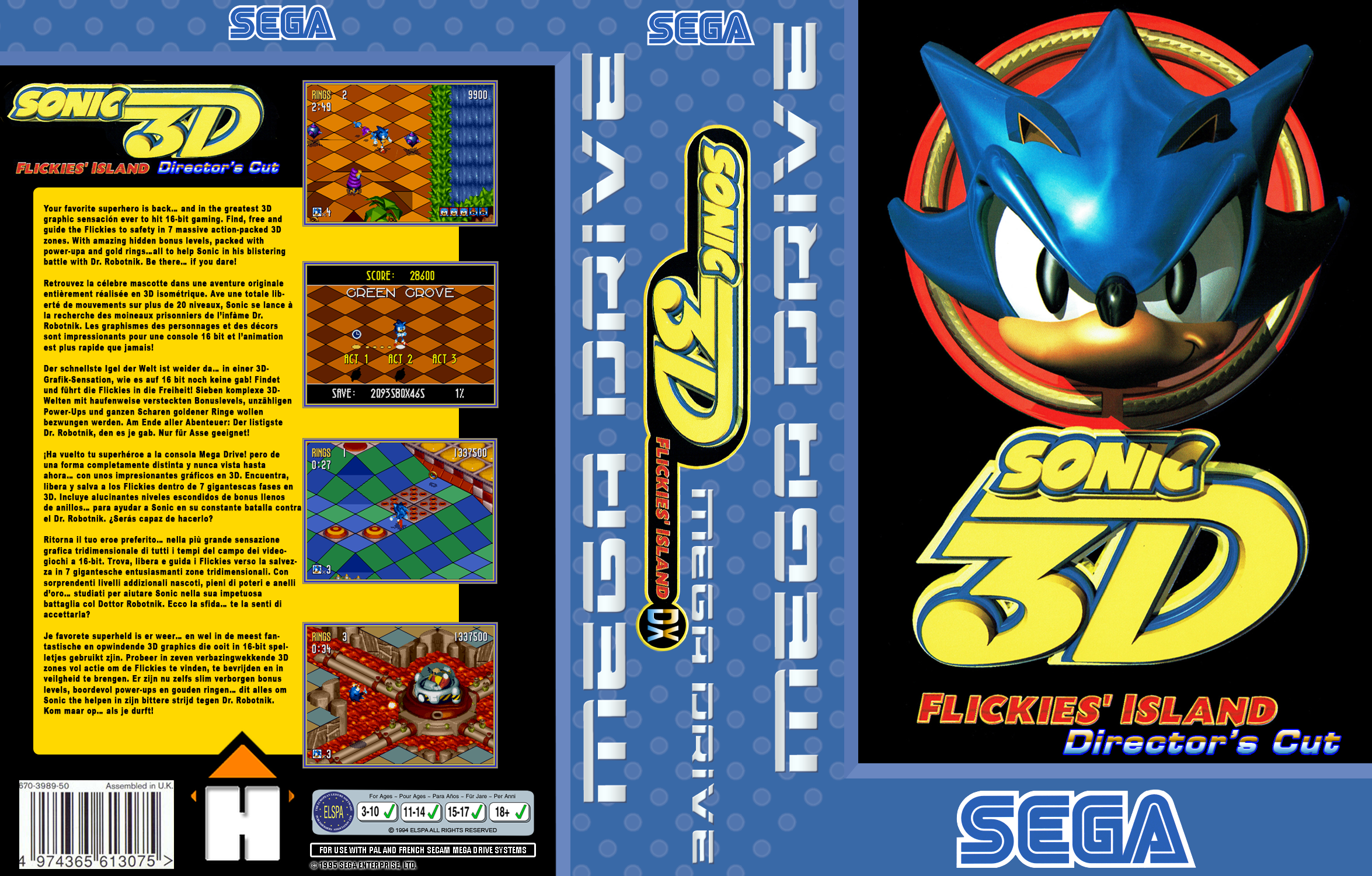 Sonic 3D Flickies' island Director's Cut EU box cover
