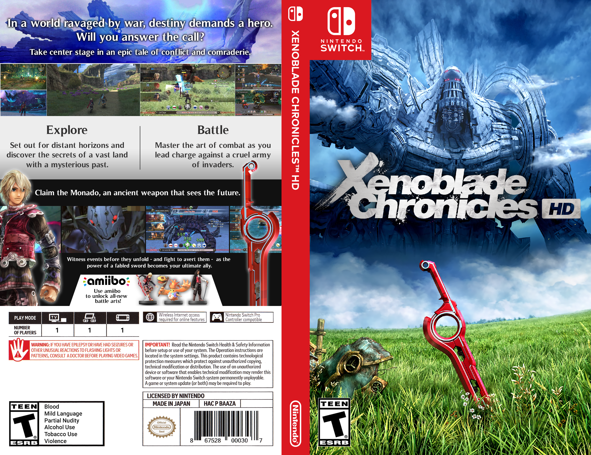 Xenoblade Chronicles HD box cover