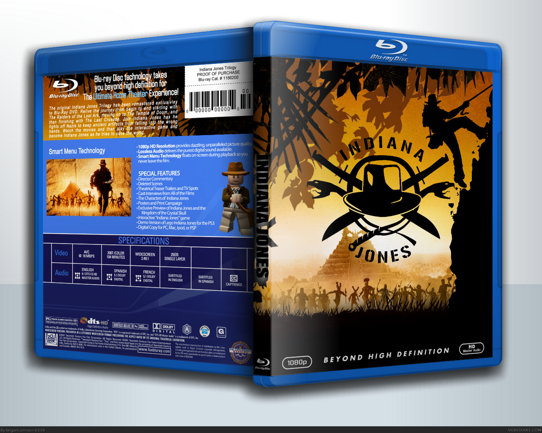 Indiana Jones Trilogy box cover