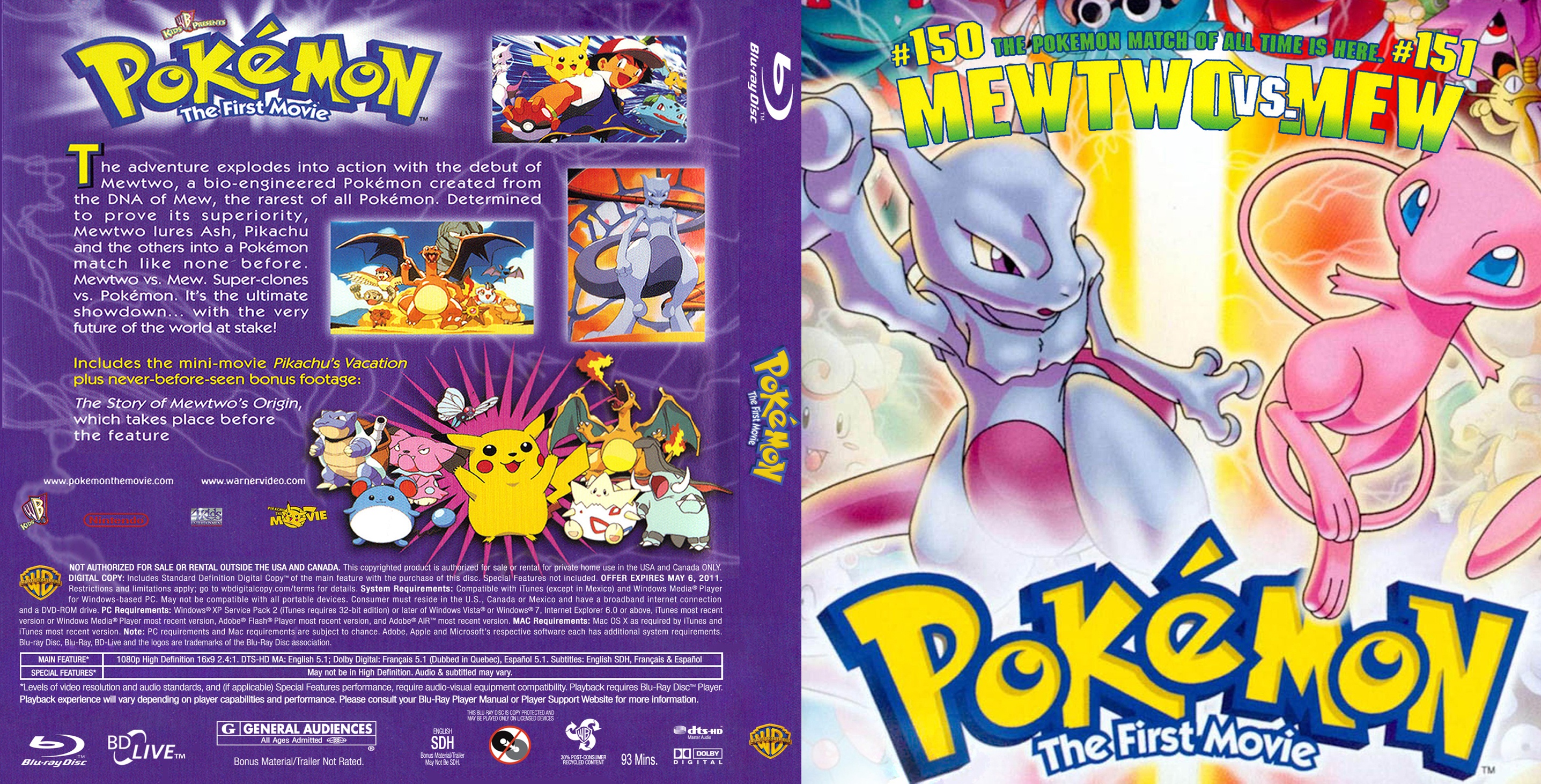 Pokemon: The First Movie Blu-ray box cover
