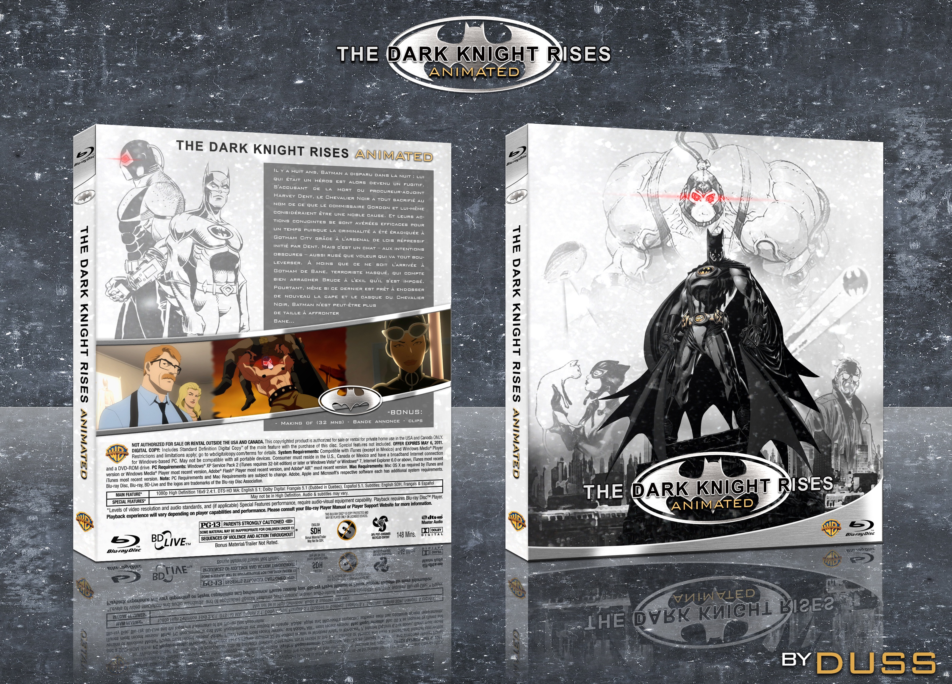 The dark knight rises animated box cover