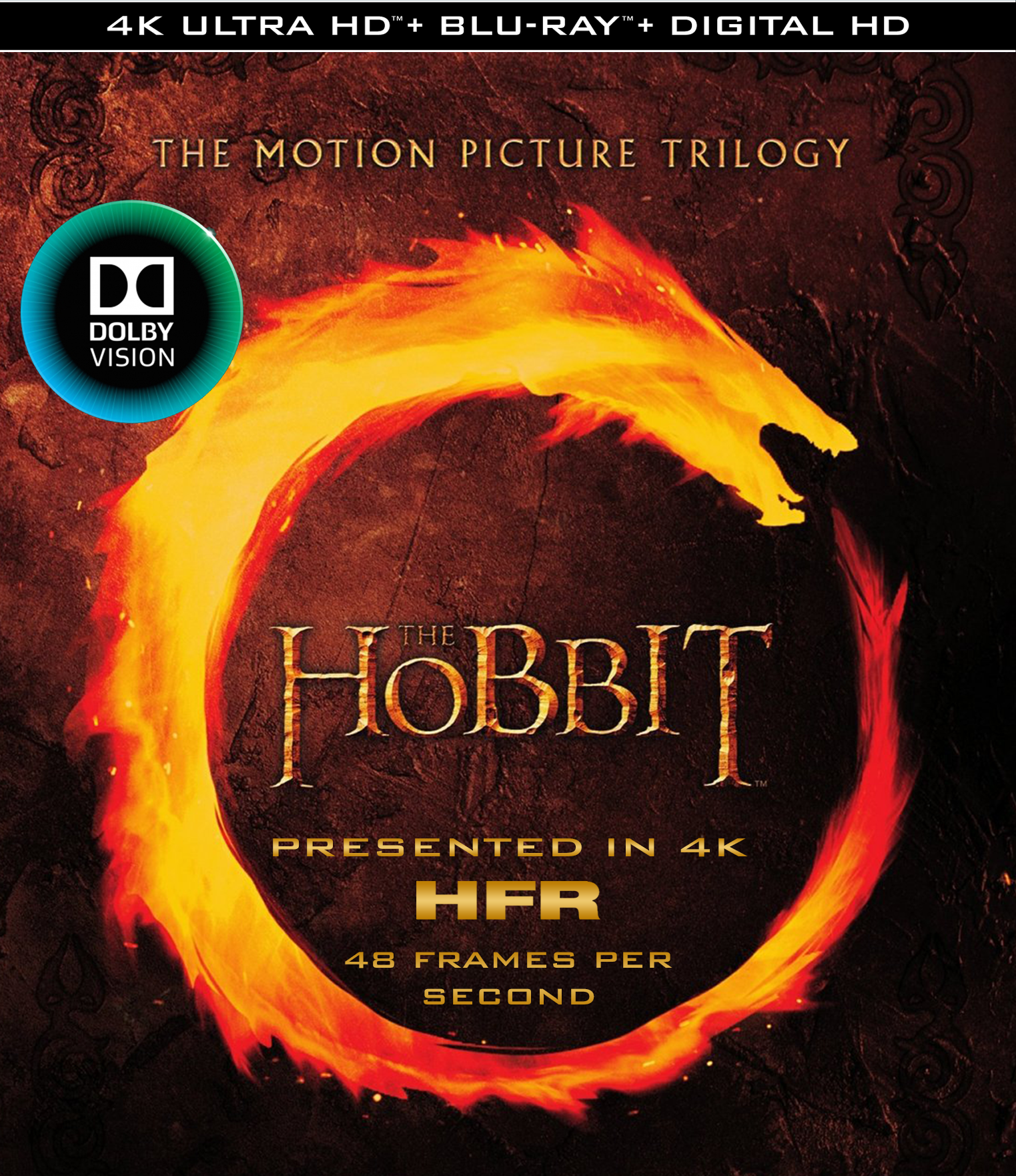 The Hobbit Trilogy 4K HFR box cover