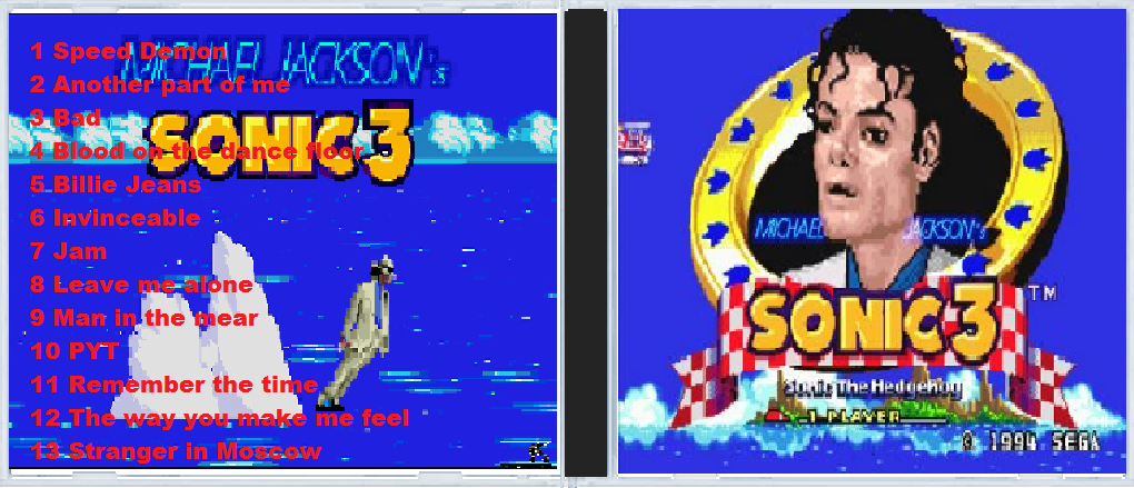 Michael Jackson sonic 3 box cover