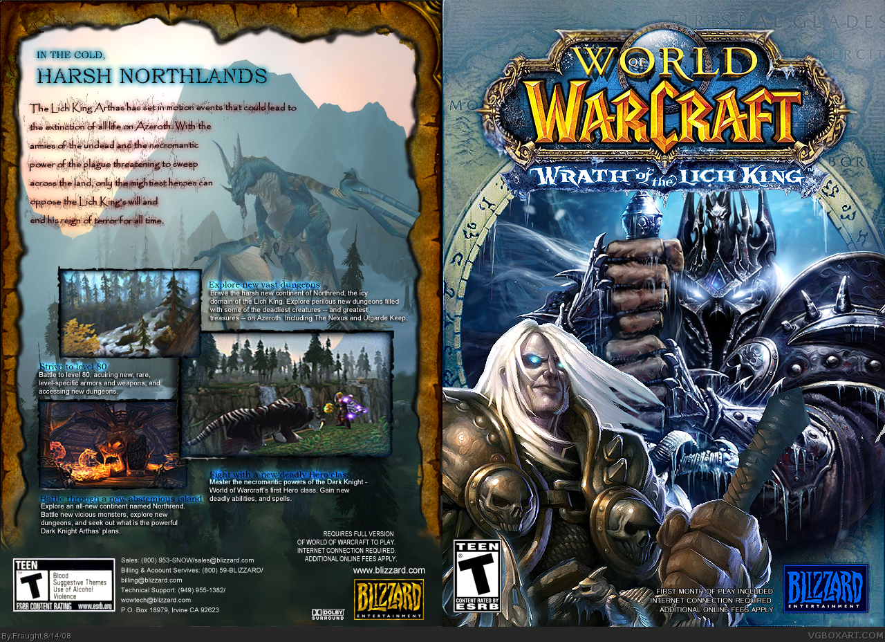 World Of Warcraft Wrath Of The Lich King Pc Box Art Cover By Fraught