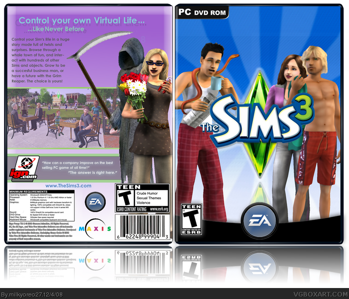 Sims 3 box art cover
