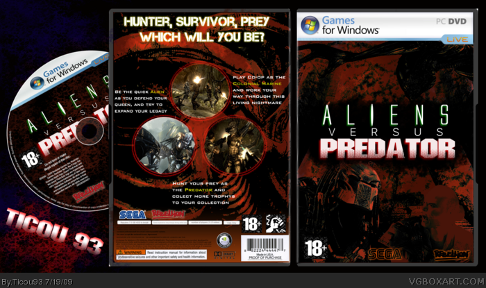 Aliens vs Predator box art cover
