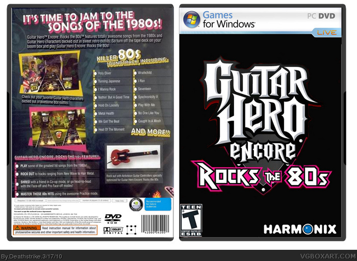 Guitar Hero Encore: Rocks the 80s box art cover