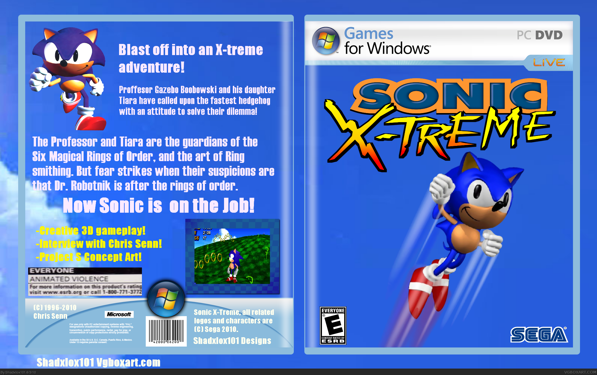 Sonic X-Treme box cover