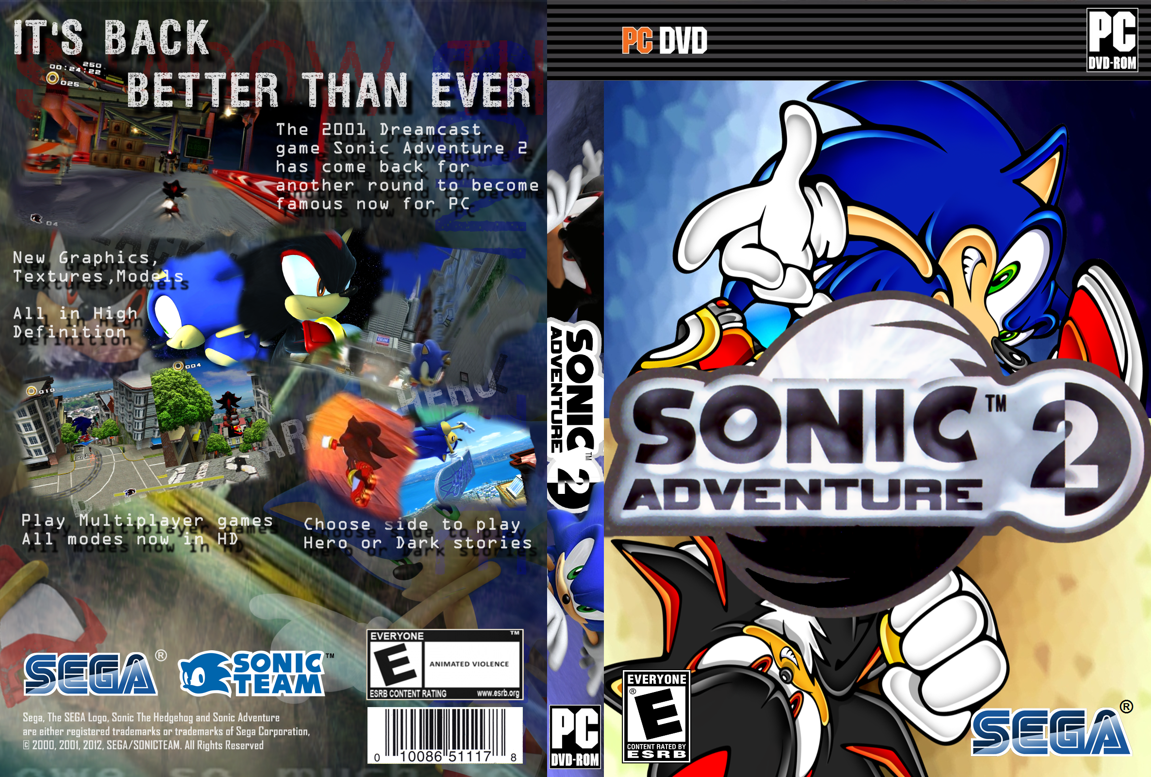 Sonic Adventure 2 2012 box cover