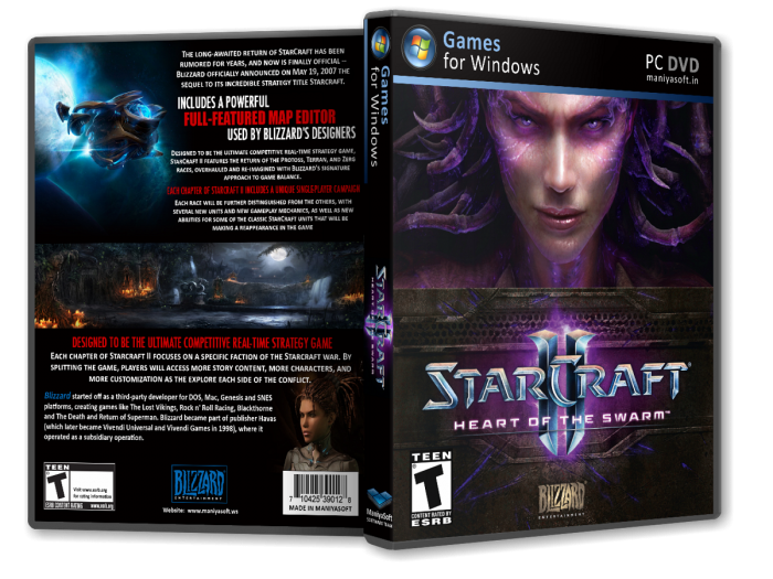 Starcraft II: Heart of the Swarm box art cover