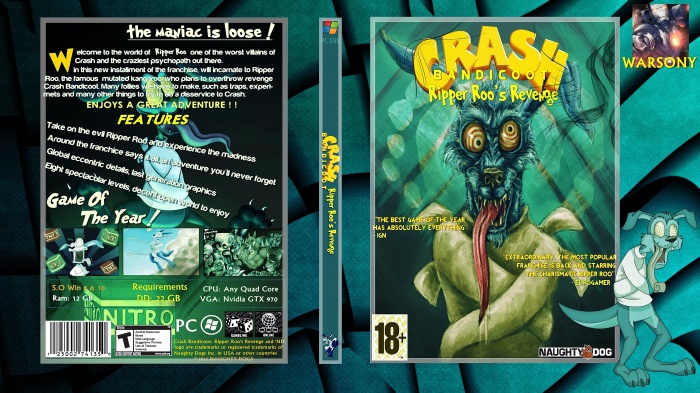 Crash Bandicoot: Ripper Roo's Revenge box art cover
