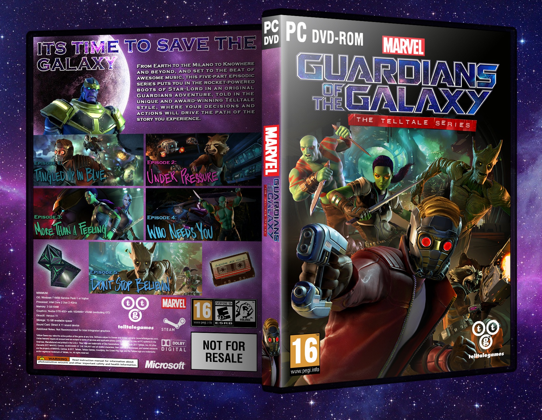 Guardians of The Galaxy Telltale Series box cover