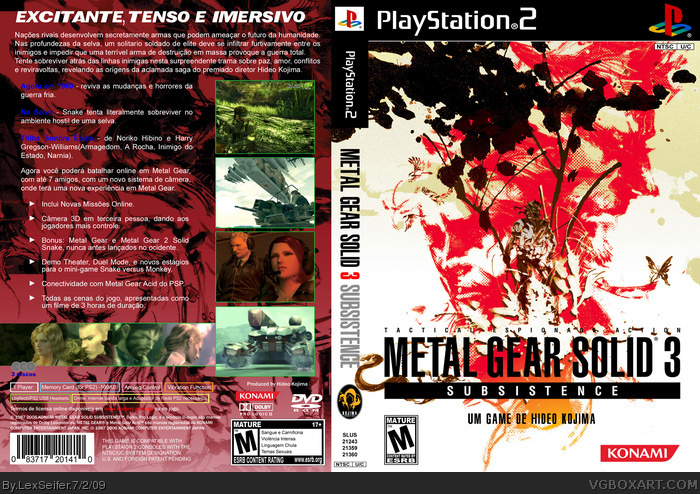 Metal Gear Solid 3: Subsistence box art cover