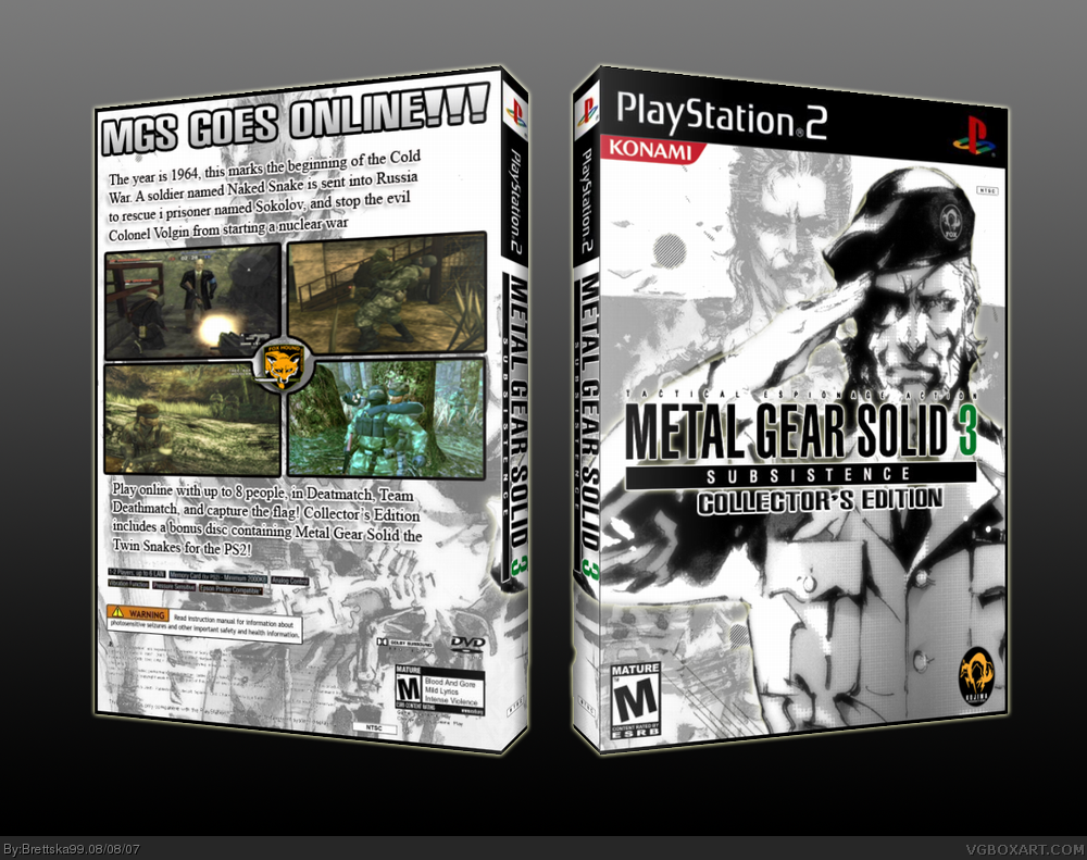 Metal Gear Solid 3: Subsistence box cover