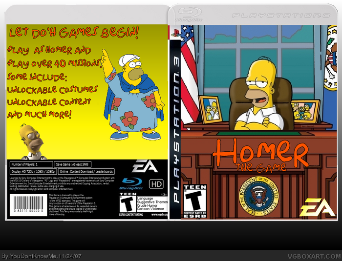 Homer: The Game box art cover