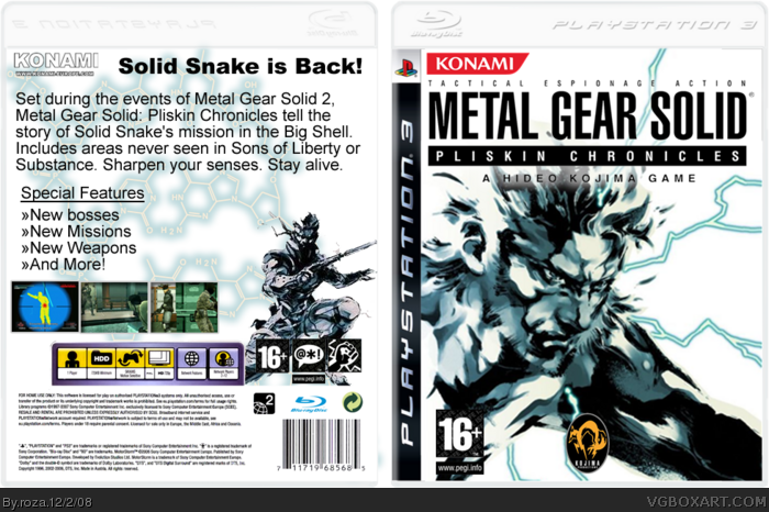 Metal Gear Solid: Pliskin Chronicles box art cover