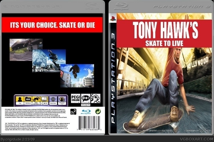 Tony Hawk's Skate To Live box art cover