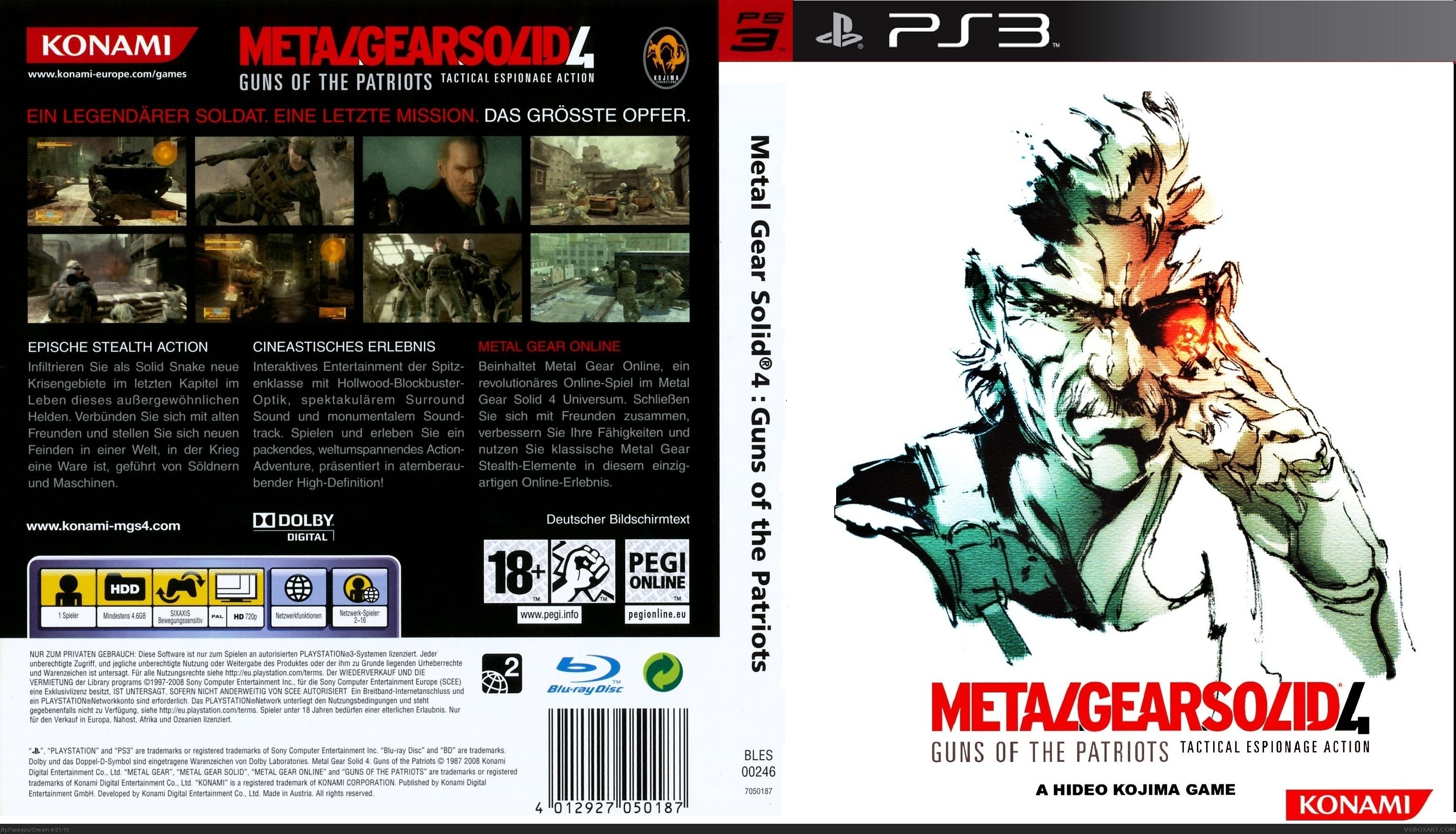Metal Gear Solid 4 (German limited edition) box cover